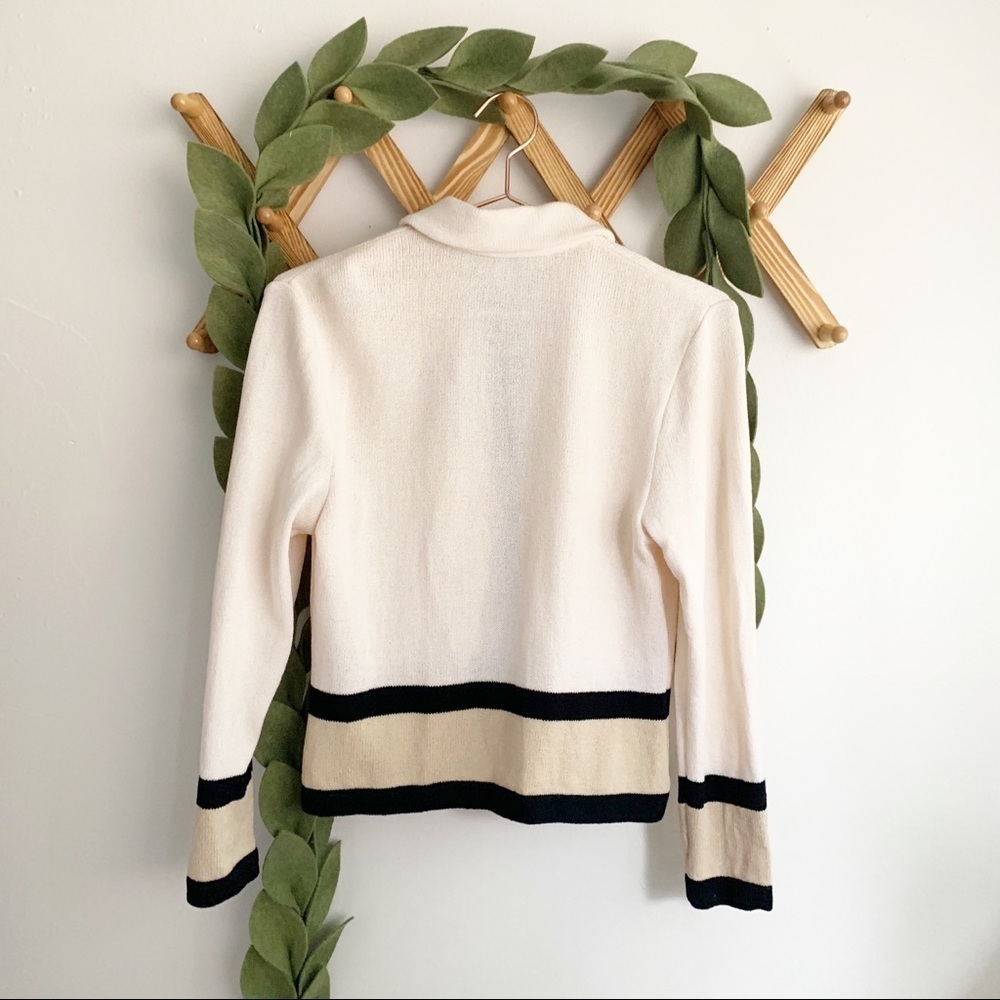 St. John Santana Knit Color Block Cardigan - Picture 2 of 5